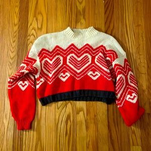 Free People XS cropped I Love you sweater